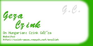 geza czink business card